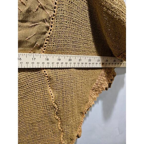 Parsley & Sage Asymmetrical Tunic Top Sweater Artsy Art Textured Women's L Brown - Picture 5 of 8